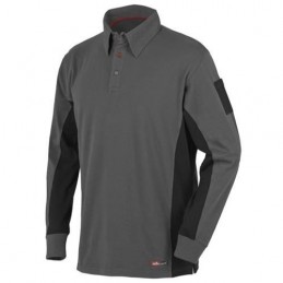 POLO STRETCH GRIS MANGA...