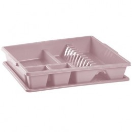 ESCURREPLATOS CON BANDEJA ROSA